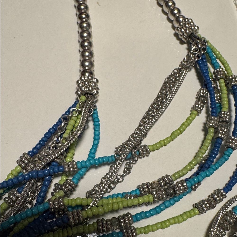 Chico’s Multi Strand Beaded Necklace Statement (BR1010/4) - Picture 8 of 11